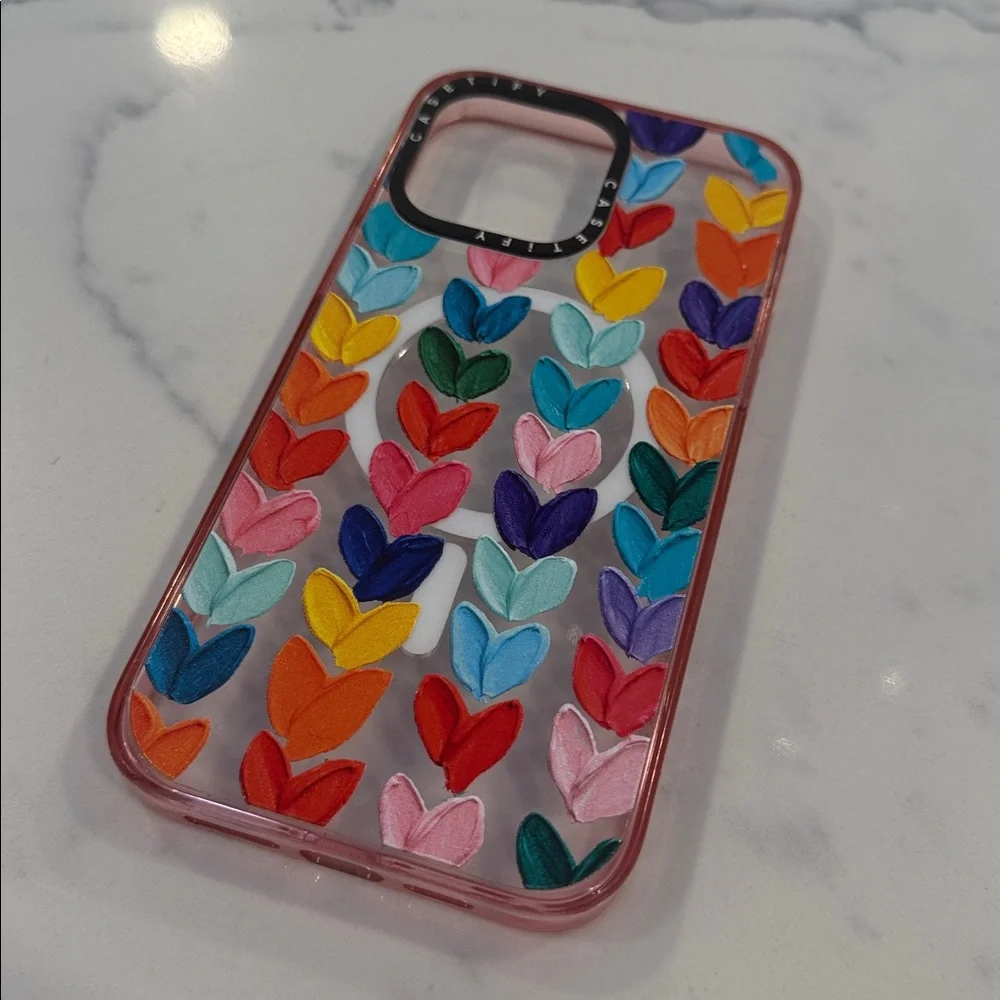 Colorful Heart Castify Pattern Phone Case - iPhone 14 Pro Max
